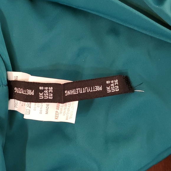 New Pretty little thing teal colored high cut Bikini bottoms size 4 - Picture 3 of 6